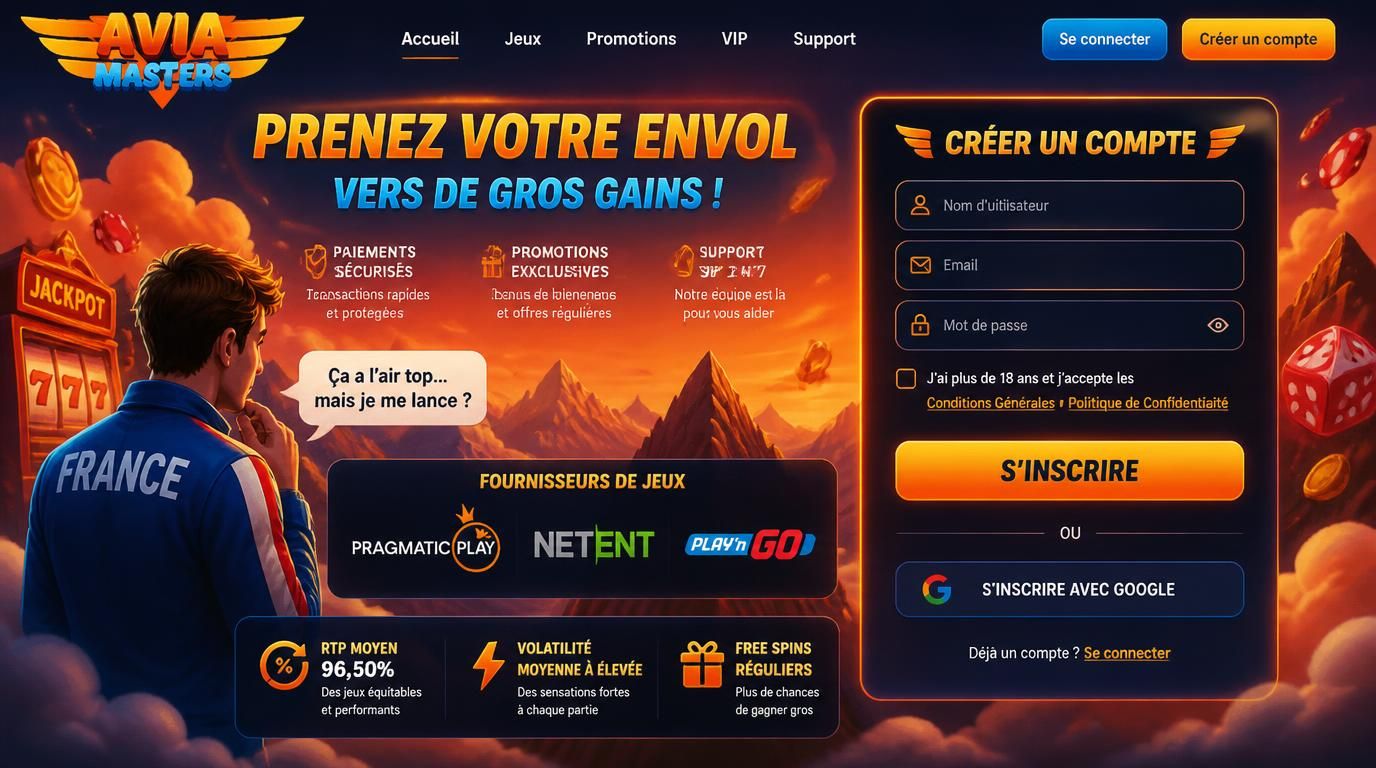 Image d’un joueur français face à un formulaire d’inscription mettant en avant RTP, volatilité et free spins